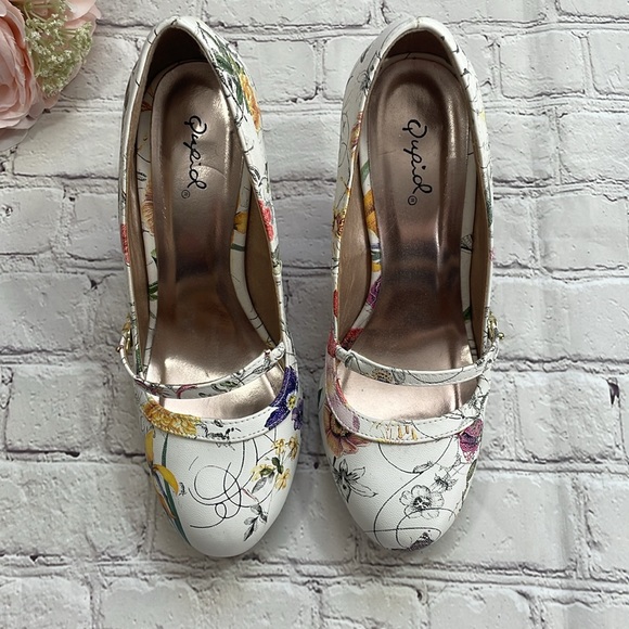 Qupid Floral Kitten Heel - Picture 2 of 5